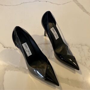 Jimmy Choo Black Heels with Pointed Toe and Stiletto Heel